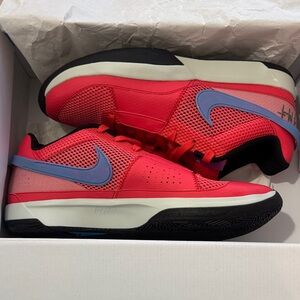 Ja Morant Fuel Nike Crimson and Sky Blue Athletic Shoes